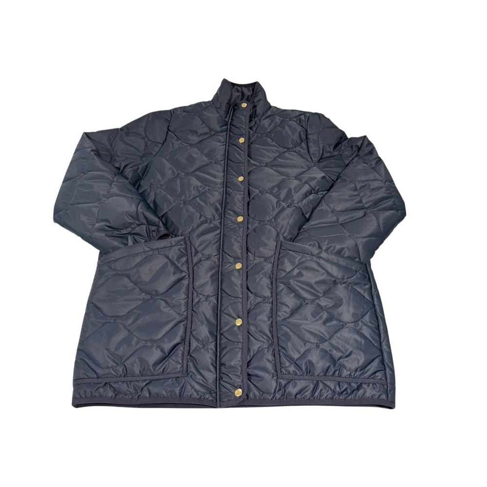 Quince Women's Featherless Quilted Long Puffer Jacket Admiral Blue Size XL NWT